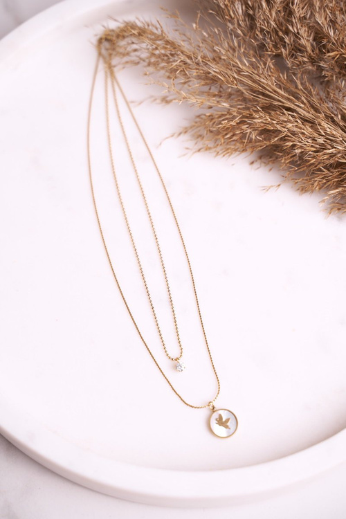 Náhrdelník s dvojitým motýľom a zirkónom