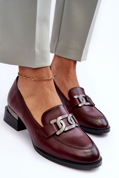 Sakina Burgundsko Kožené topánky s burgundsko