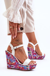 Dámské Sandály Na Barevném Klínu Bílé Malibu