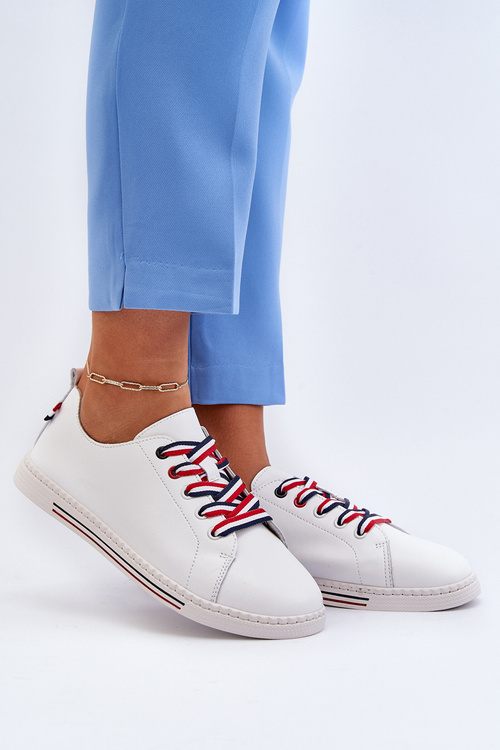 Dámske kožené tenisky biele Litzy