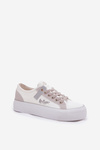 Dámske Tenisky Na Platforme Lee Cooper LCW-25-31-3479L Bielo-Sivé