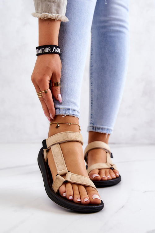 Dámske semišové športové sandále Beige Harris