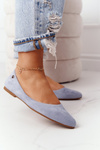 Suede Ballerinas Sergio Leone BL622 modrá