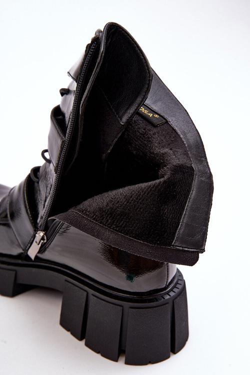 Dámské lakované botky Workery černé SBarski MR870-61