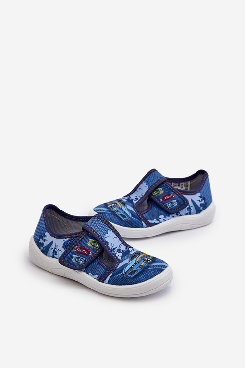 Dětské pantofle na suchý zip Befado 911X022 Modré