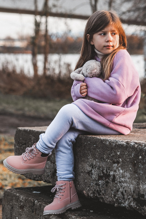 Dětské Botky Trapery Na Zip Růžové Bansi