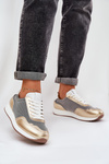 Kožené Športové Topánky Sneakers Dámske D&A LR51-847 Zlaté