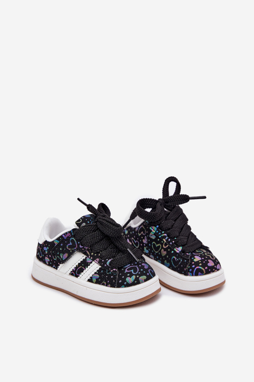 Detské Športové Tenisky So Srdiečkami Čierne Mirelle
