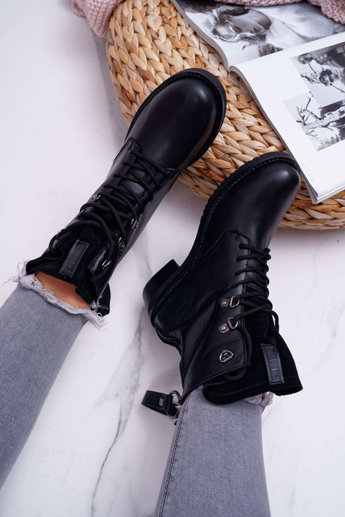 Dámske topánky Big Star Leather Black EE274506