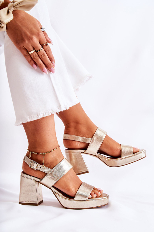 Módne kožené sandále s vysokým podpätkom Maciejka 05522-25 PLN