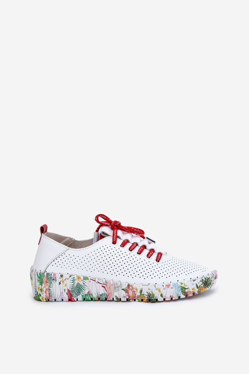 Dámské Kožené Polobotky Na Klínu Artiker 56C1799 Bílo-Stříbrné