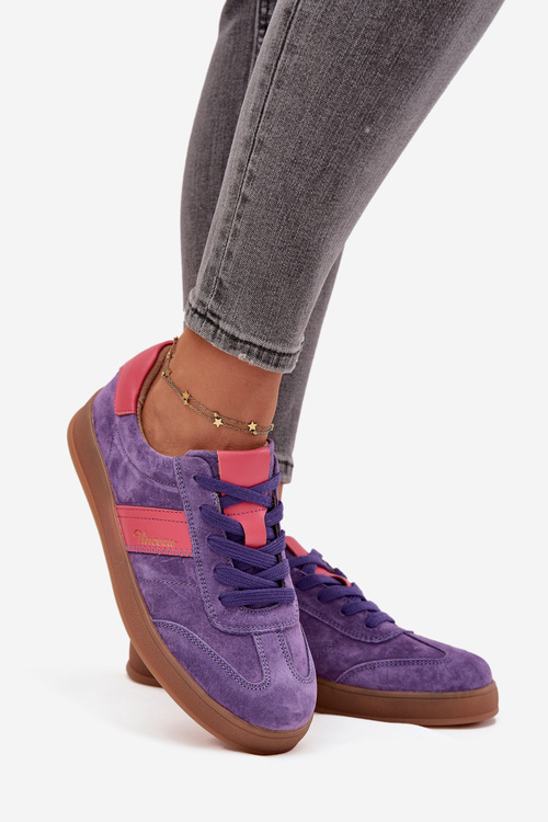 Semišové dámske tenisky Vinceza 79576 fialové