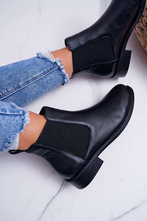 Dámske topánky Jodhpur Ploché päty čierny barski W1901