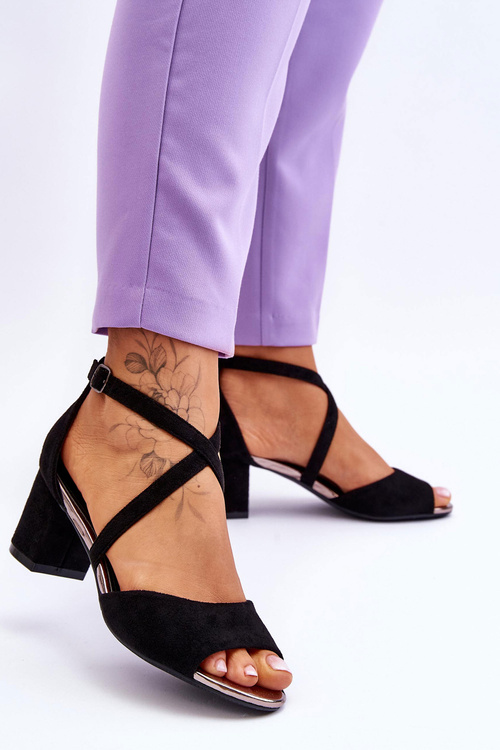 Dámské sandály na nízkém podpatku Černé Quinn