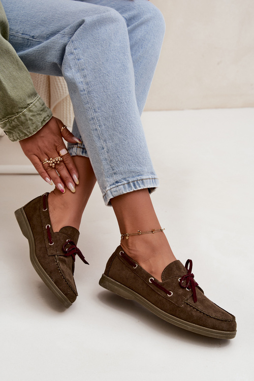 Dámske Mokasíny S Lankami Tmavozelené Calivra