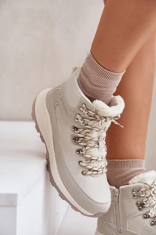 Dámske Ľahké Čižmy Na Zips Svetlo Béžové Lee Cooper LCJ-24-03-3071