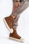 Dámska vysoká izolovaná veľká hviezda KK274171 Brown Sneakers