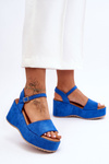 Dámske semišové sandále na Blue Lydia Wedge