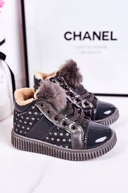 Izolované topánky pre deti v Polka Dots, Grey Anastasia