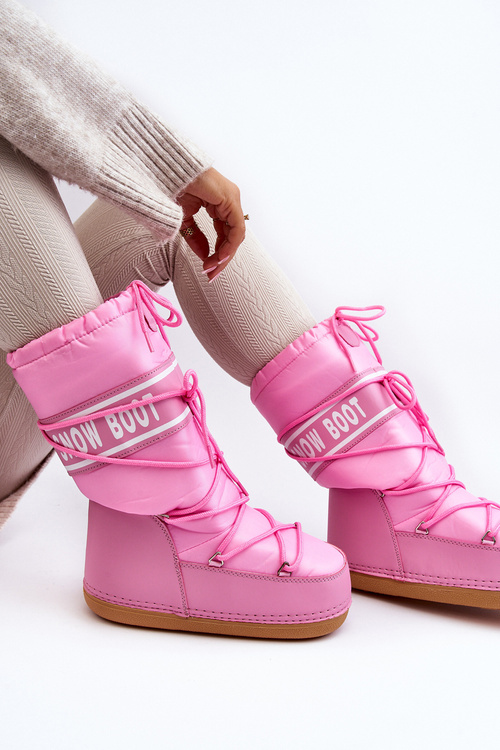 Dámske vysoké snehové topánky ružové venila