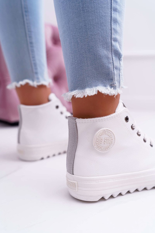Dámské Tenisky Big Star Vysoké zateplené bílé EE274111