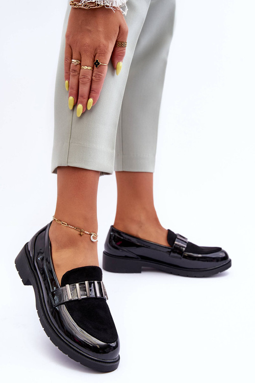 Lesklé Mokasíny S Ozdobou Černé SBarski HY317