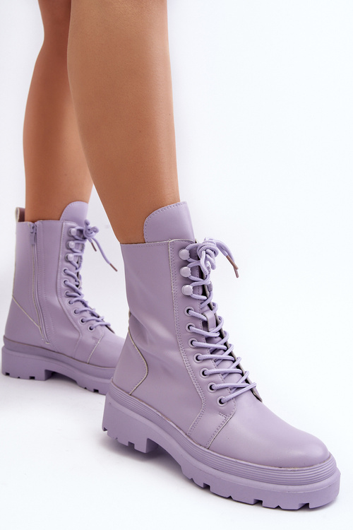 Dámské pracovní boty z ekokůže fialové Irande