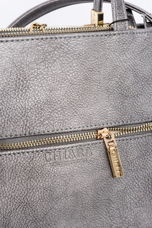 Veľká dámska kabelka striebra + vrecko + zrkadlo Poľsko