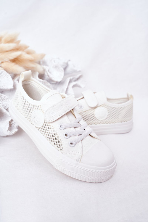 Detské tenisky s mriežkou veľkou hviezdou HH374014 biela