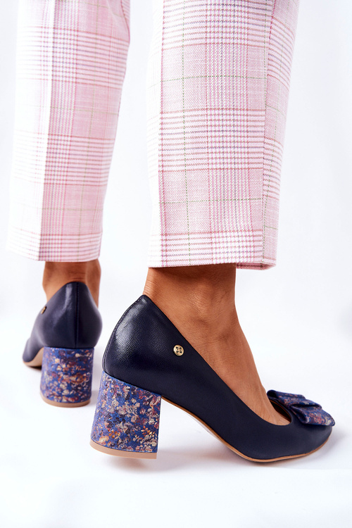 Dámské Semišové Lodičky Maciejka Tmavě Modrá 3356A-19