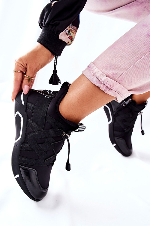 Vysoká Sportovní Obuv Tenisky Černé Lanez