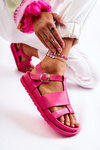 Kožené Sandály Na Platformě fuchsie Tessy