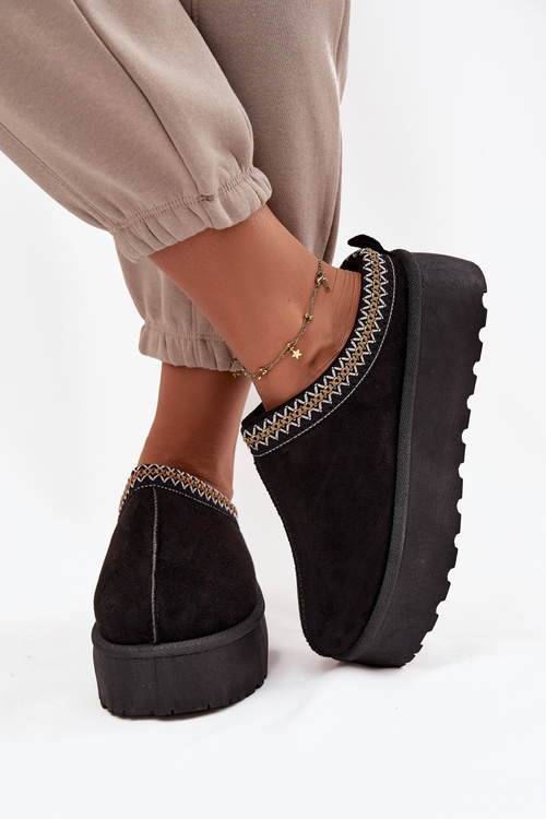 Dámské sněhule s ozdobným vyšíváním Černé Jenira