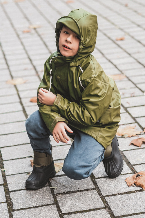 Dětské sněhule s rázovou podšívkou zateplené Khaki Big Star MM374123