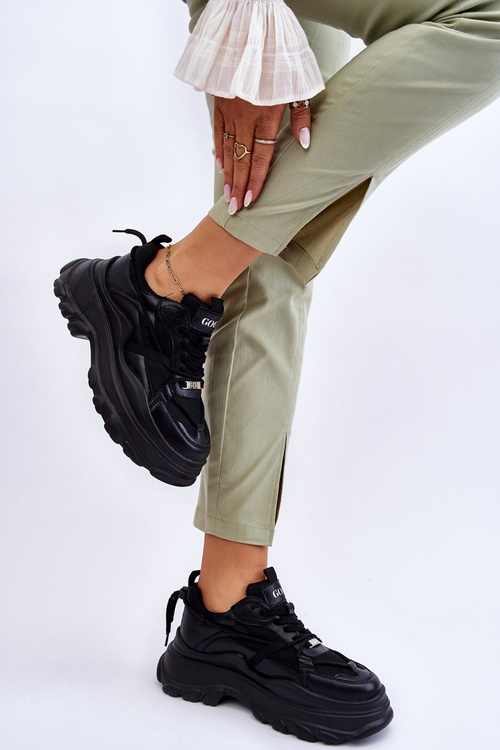 Sportovní Boty Na Masivní Platformě GOE LL2N4030 Černá