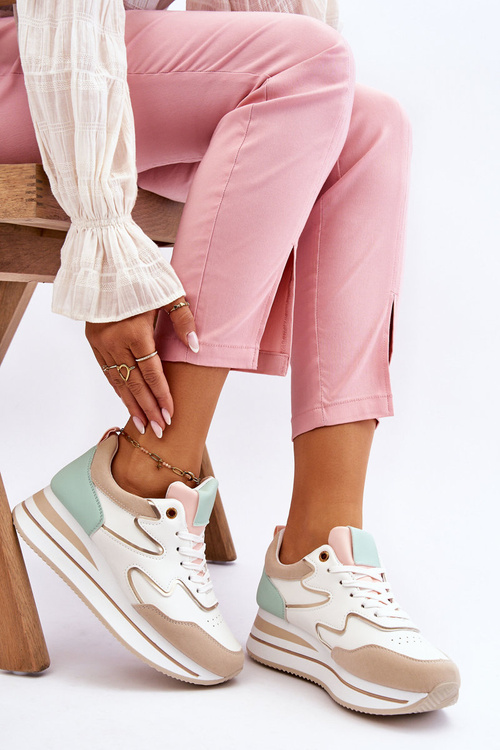 Módní sportovní obuv bílé a béžové Roen