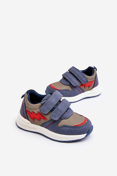 Detské športové topánky na suchý zips modrého hemmani