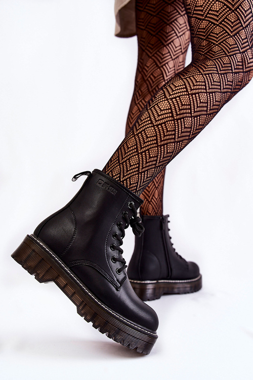 Dámské kozačky na zip Big Star KK274537 Černé