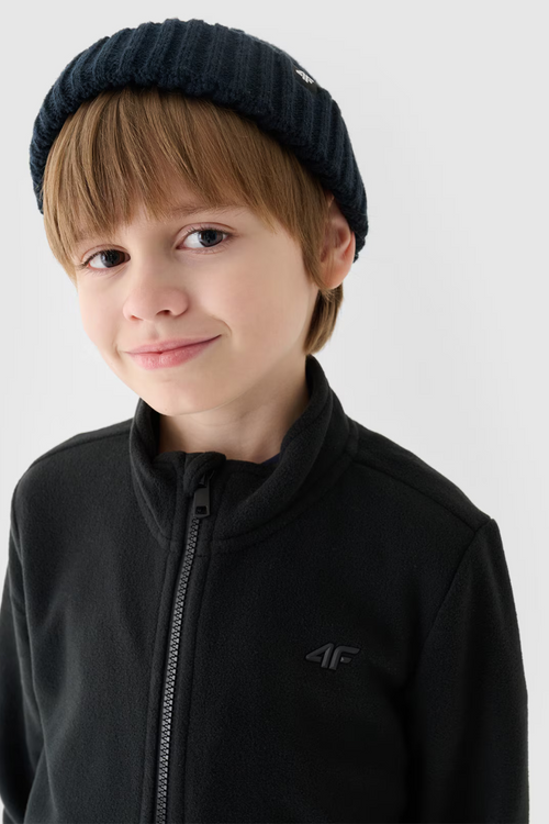 Chlapčenský Fleece S Golierom 4F 4FJWMM00TFLEM245-20S Čierny