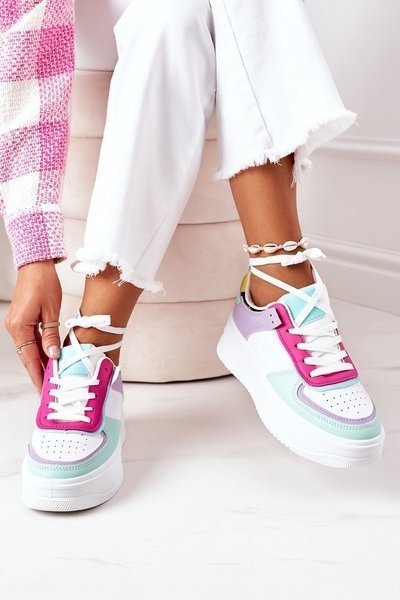 Sportovní Obuv Sneakers Na Platformě Bílé-Fialové Freedom