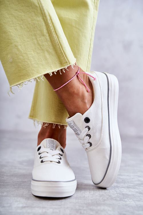 Dámske materiálne tenisky Veľká hviezda KK274017 biela