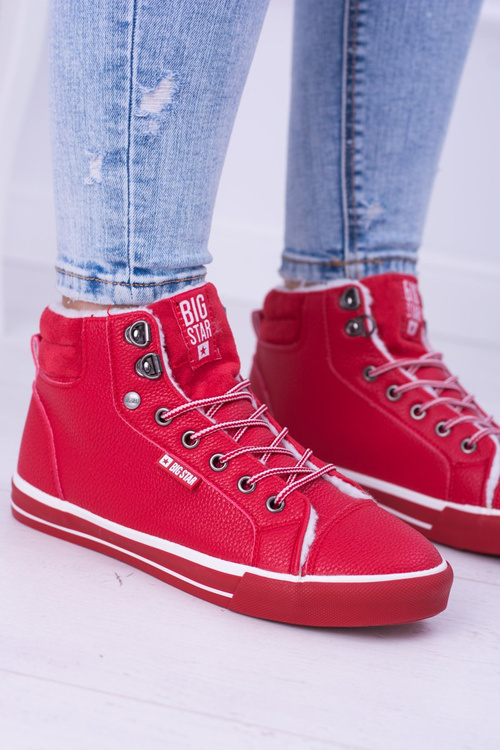 Big Star Izolované červené dámské tenisky BB274003
