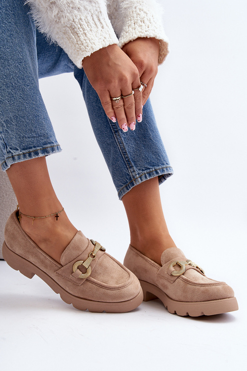 Dámské mokasíny s ozdobou béžové Railenes