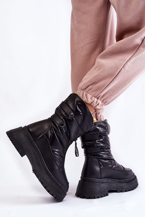 Vysoké dámské sněhule se zipem černé Moira