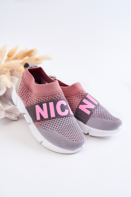 Dětské sportovní nazouváky Růžová a šedá Cobby