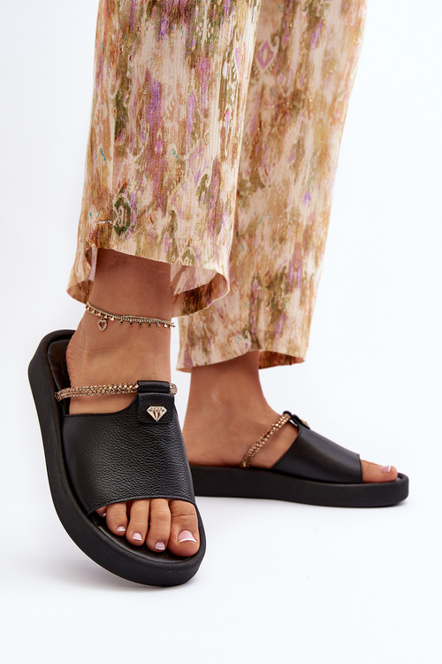 Dámské kožené žabky Zazoo 2896 černé