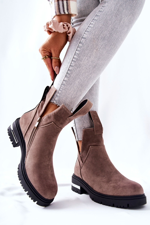 Teplé Boty Pérka Se Zapínáním Na Zip Cappucino My Way