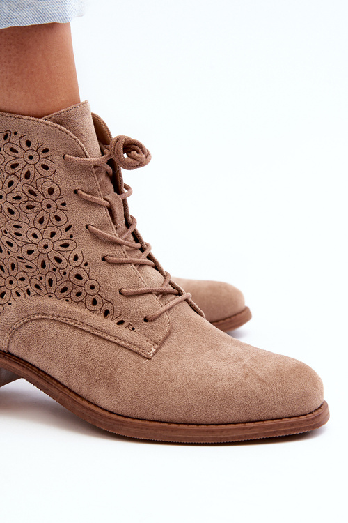 Dámské botky se vzorem béžové S.Barski HY66-136