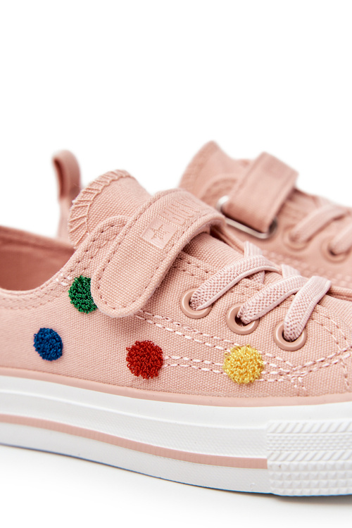 Detské tenisky na suchý zips Veľká hviezda JJ374054 Pink