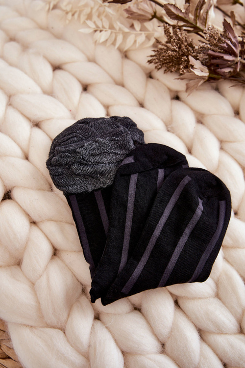 Dámské bavlněné pruhované ponožky po 5 baleních vícebarevné